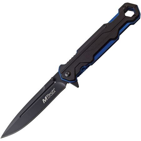 Mtech A1128BL Flipper Folding Knife, Assisted Opening, Aluminum Black