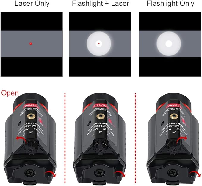 200 Lumen LED Flashlight Laser with Picatinny Rail Mount