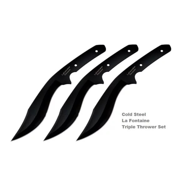 Cold Steel La Fontaine Triple Throwing Knife Set, 1050 Carbon, 80TLFZ