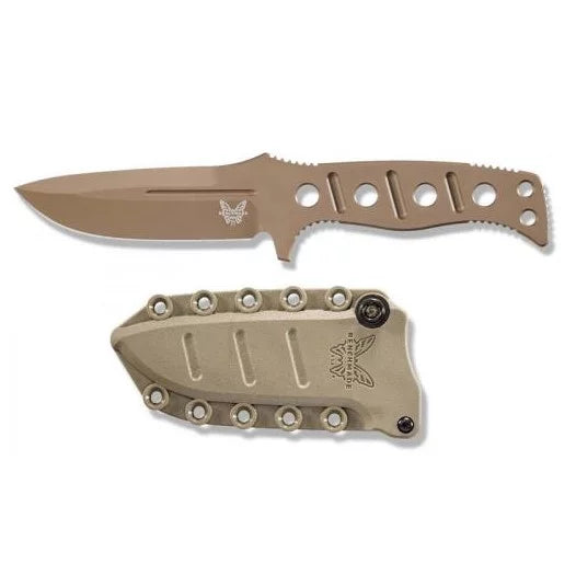 Benchmade Adamas Fixed Blade Knife, CruWear FE, Desert Tan Sheath, 375FE-1