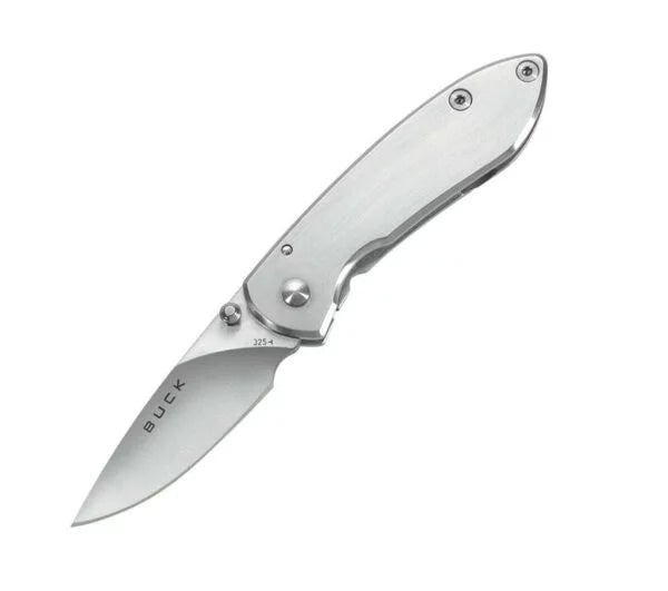 Buck Colleague Framelock Folding Knife, 420HC Steel, Stainless Handle, BU0325SSS