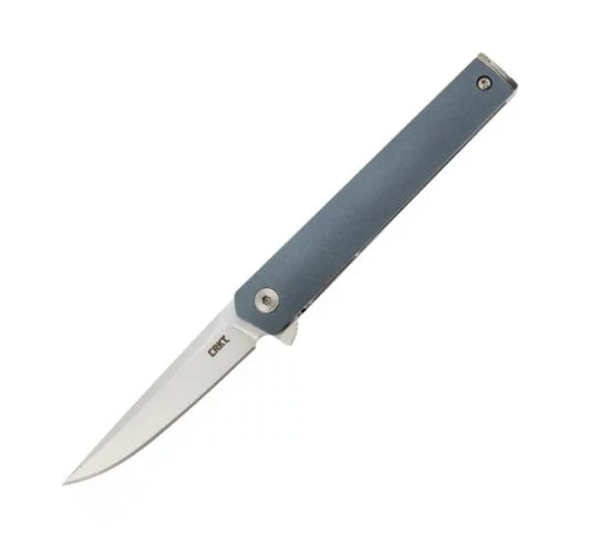 CRKT CEO Compact Flipper Folding Knife, 4116 Steel, GRN Blue/Grey, CRKT 7095