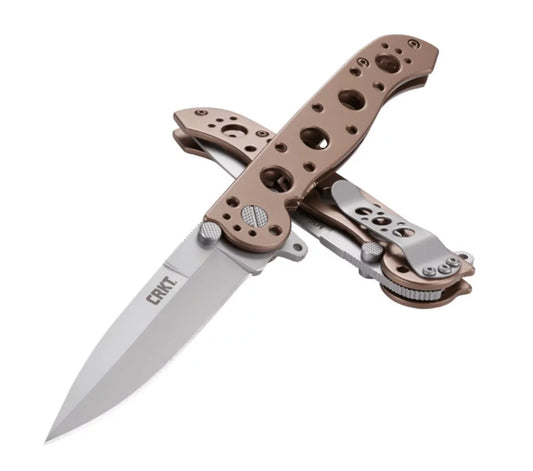 CRKT Carson Flipper Folding Knife, 12C27 Sandvik, Bronze Handle, CRKT M16-03BS