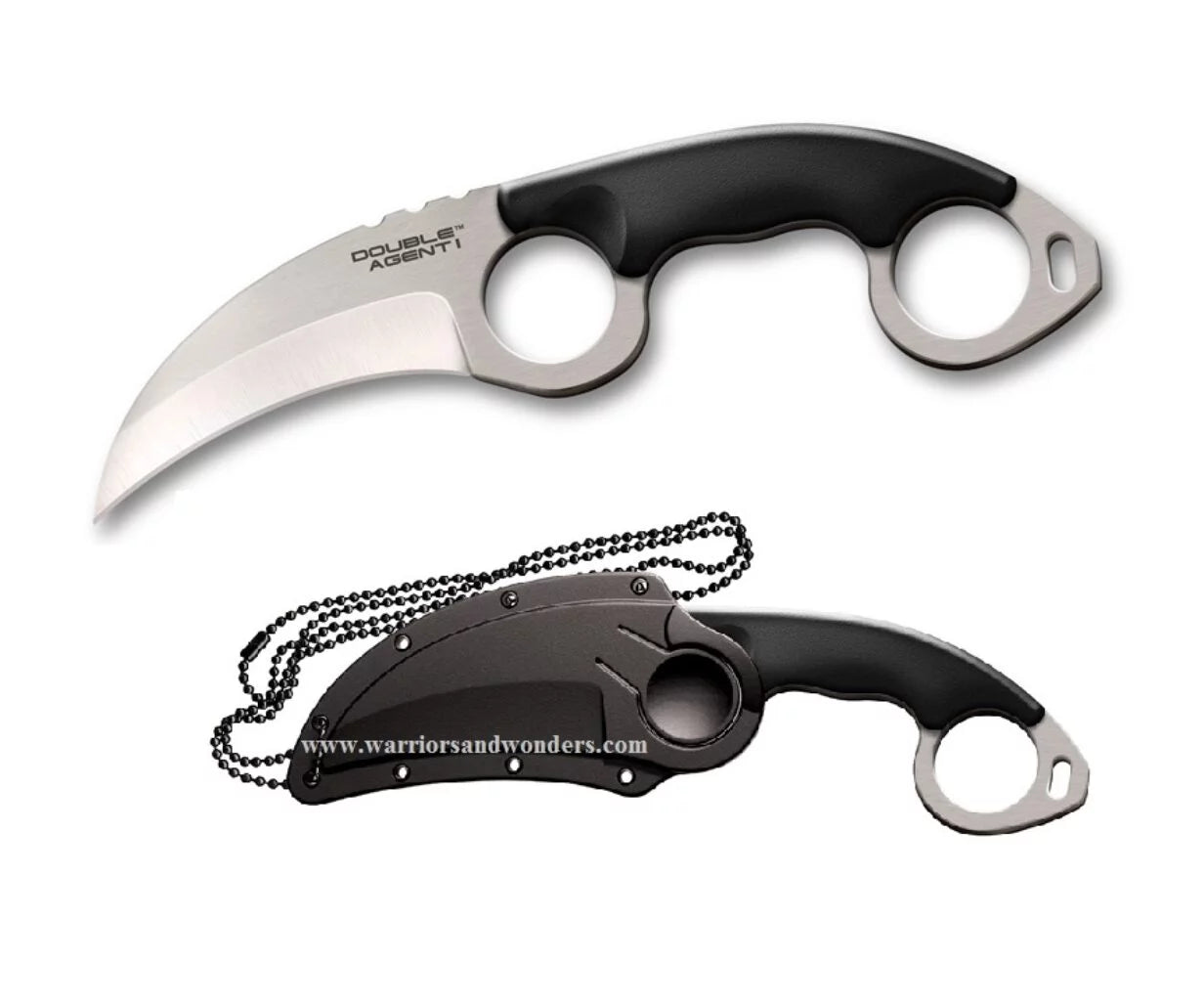 Cold Steel Double Agent I Karambit Fixed Blade Knife, AUS 8A, Kydex Sheath, CS39FK