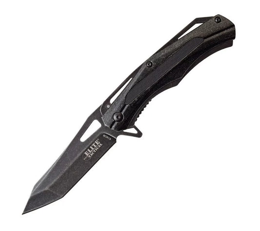 Elite Tactical Stonewash Flipper Folding Knife ET-1026SW