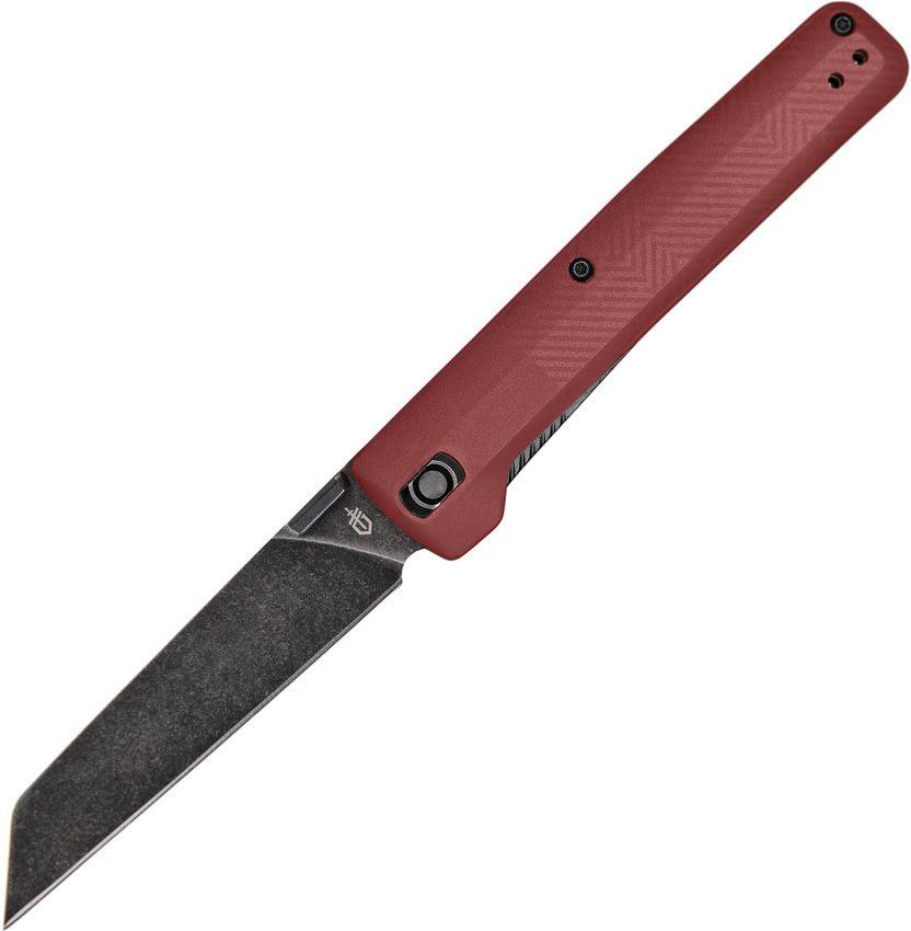 Gerber Pledge Folding Knife, Black SW Blade, GFN Drab Red, G1067528