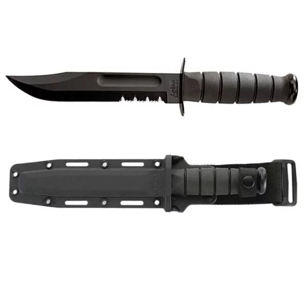 Ka-Bar Fighting Fixed Blade Knife, 1095 Cro-Van, Hard Sheath,  1214