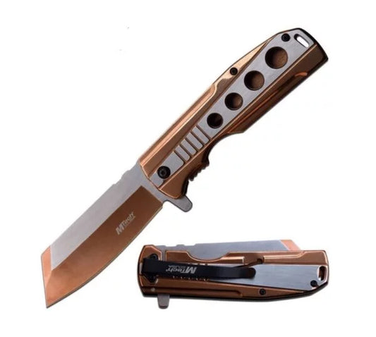 Mtech Flipper Framelock Folder,Bronze Colour Handle Assisted Opening