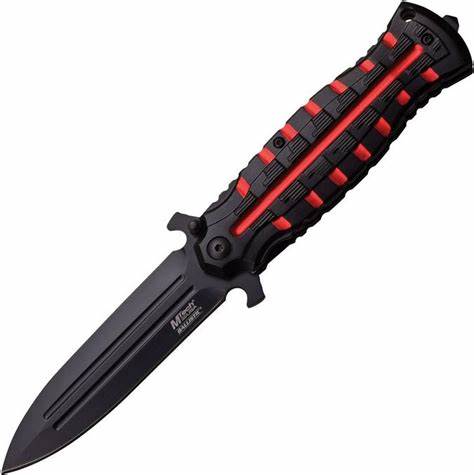 MTECH MT-A945BRD FOLDING Mtech A945BRD Flipper Folding Knife, Assisted Opening, Black/Blue Aluminum