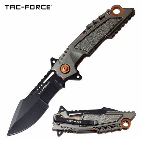 Tac Force TF-1011OGY Aluminum Assisted Opening Folder - Grey & Orange