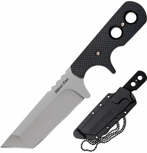 Cold Steel Mini Tac Tanto Fixed Blade Neck Knife, AUS 8A, Kydex Sheath, 49HTF