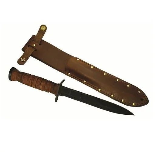 OKC Mark III Trench Knife, 1095 Carbon, Leather Sheath, 8155