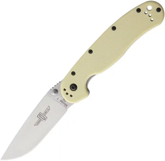 OKC RAT 1 Folding Knife, D2 Plain Edge, Tan Handle, 8867TN