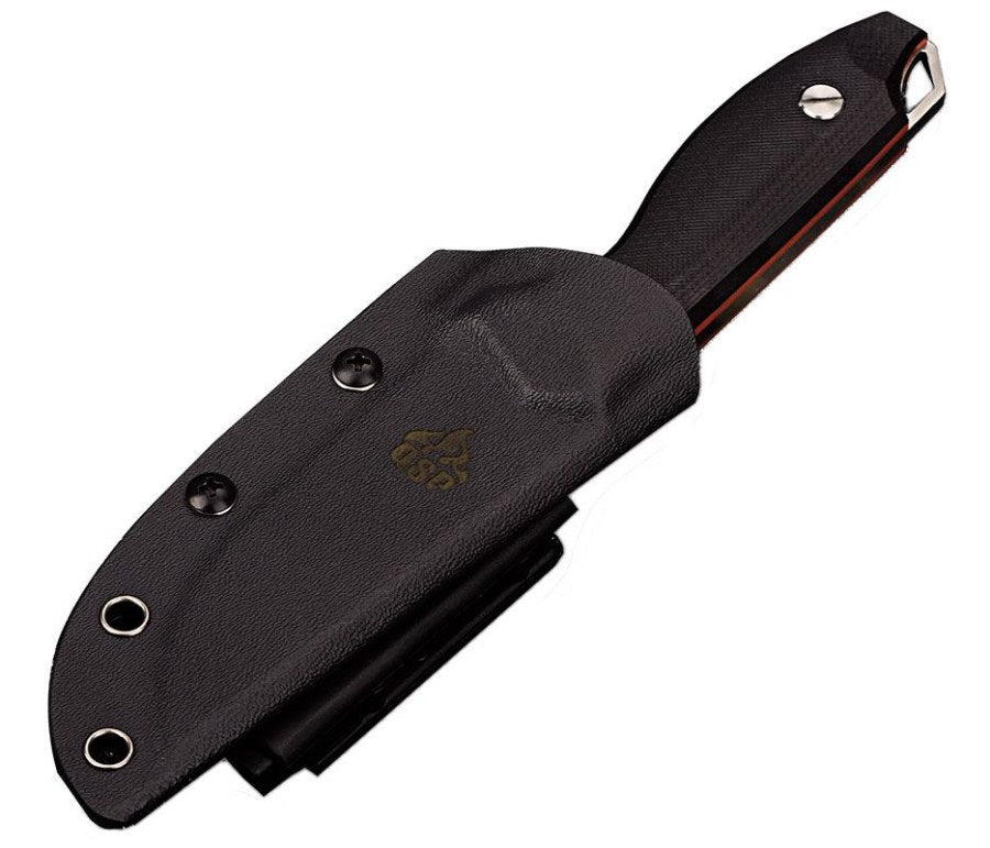 QSP Toukan I Fixed Blade Knife, G10 Black, Kydex Sheath, QS113