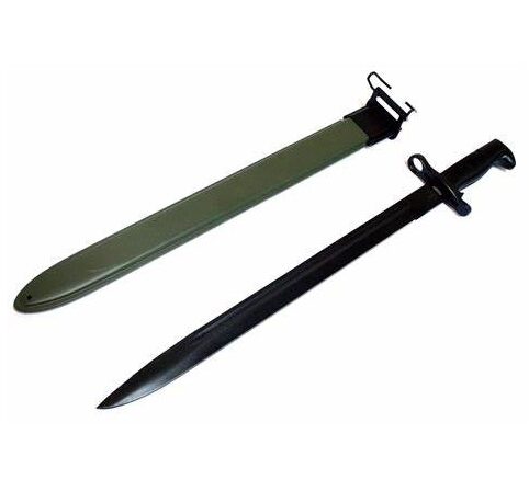 Hunt-Down 20.5″ Black M1 Garand 1943 OL US Rifle Bayonet with Green Sheath 6770