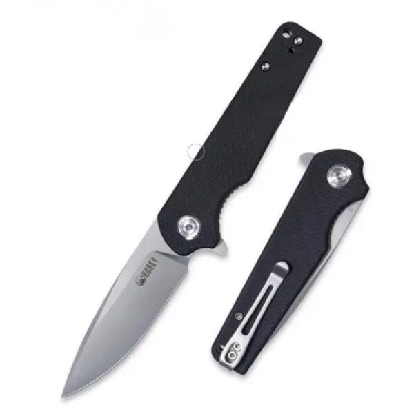 Kubey Wolverine Flipper Folding Knife, D2 Steel, G10 Black, KU233A