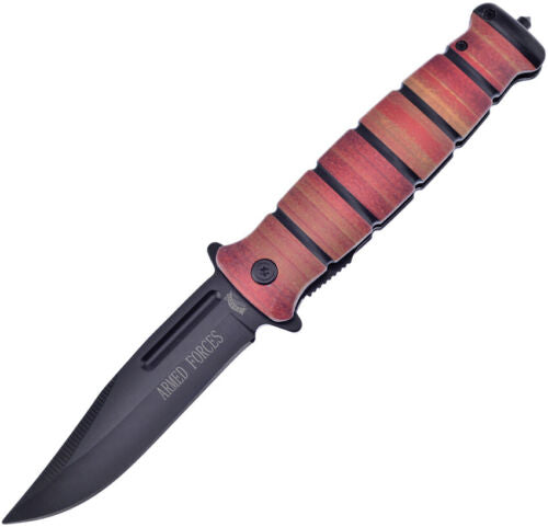 Frost Armed Forces FC-99AF Assisted Folder, Brown Aluminum Handle