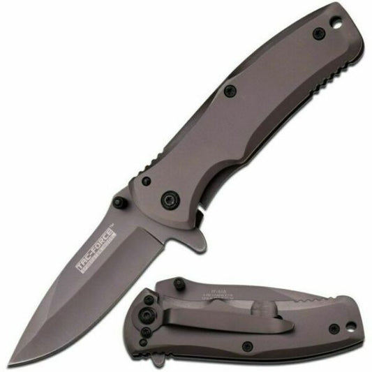 Tac Force TF-848 Ti-Grey Folding Knife, Assisted Opening, Stainless