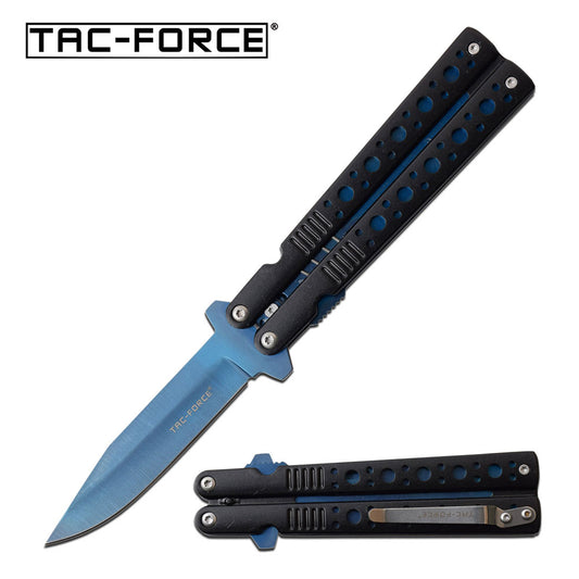 Tac Force TF-528BL Folding Knife, Assisted Opening, Aluminum Handle, Blue Ti