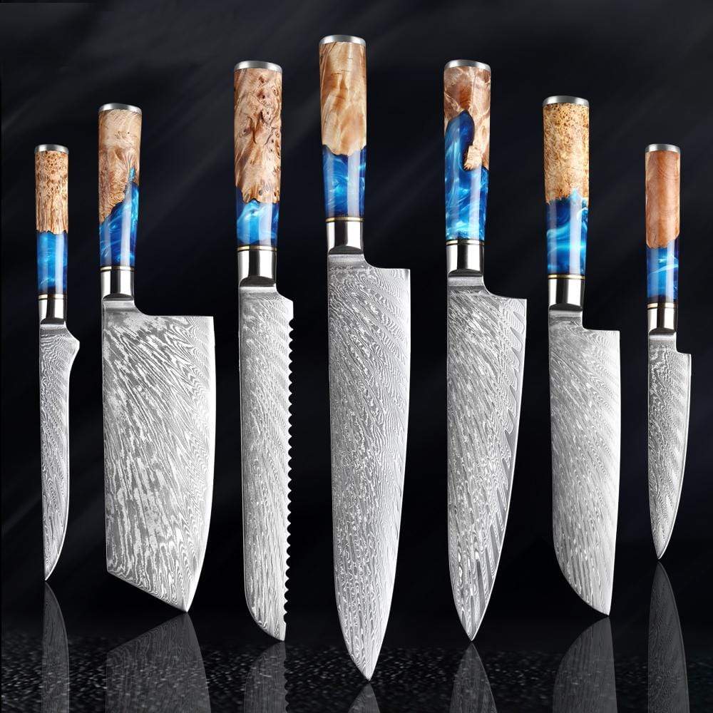 “TSUNAMI” COLLECTION – JAPANESE DAMASCUS STEEL KNIFE SET